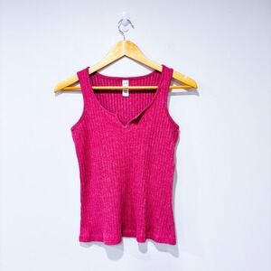 GEORGE Hot pink notched tank top | Barbiecore casual | X-Small